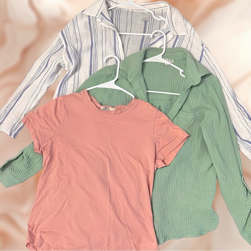 100% Cotton Summer Basic Shirt / Shacket Minimalist Clean Girl Bundle